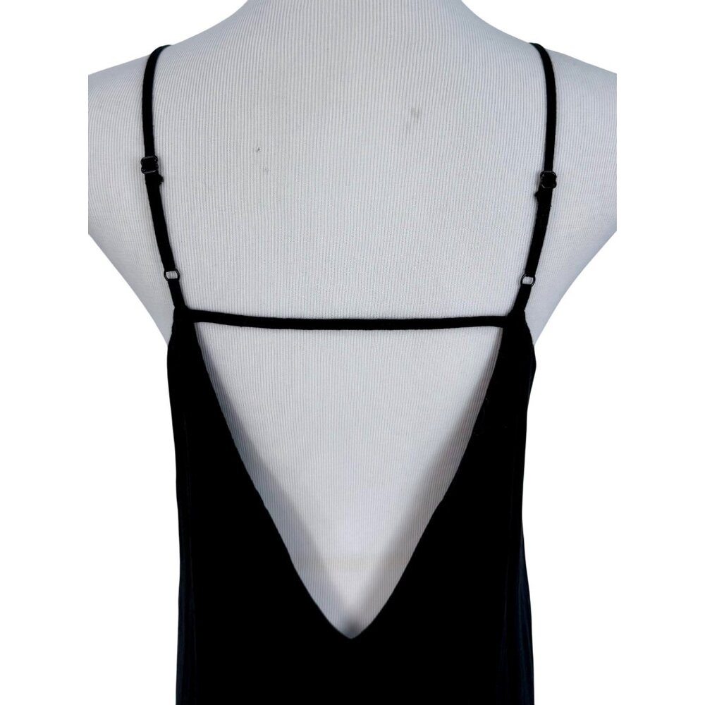 Tobi Black Lace Crochet Trim Gauzy Plunging Strappy Back Casual Boho Maxi Dress - Picture 11 of 16
